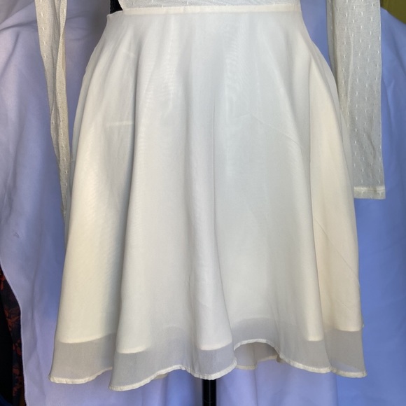 New Guess Long Sleeve Sheer Fit & Flare Dress - Picture 5 of 8